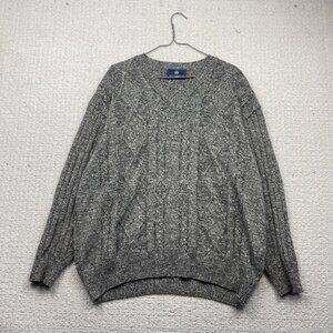 Settebello Mens Aran Chunky Cable Fisherman Wool Blend Pull Over Sweater Read